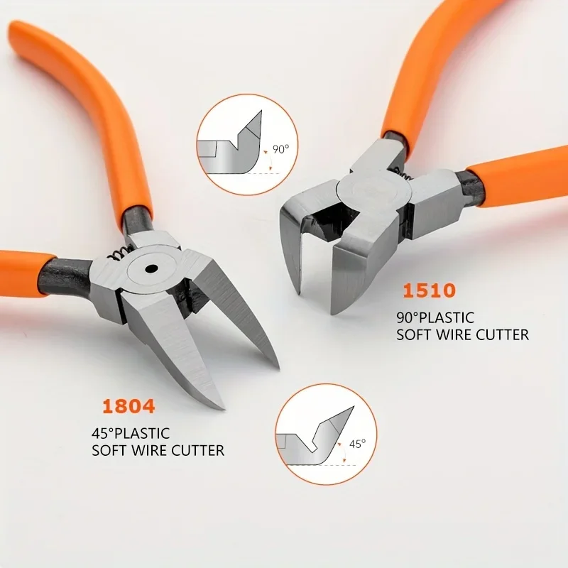 1Pc 45/90 Degree CR-V Top Cutting Pliers - Precision Plastic Cutting for Sprue Burrs Circuit Board and Flexible Wires