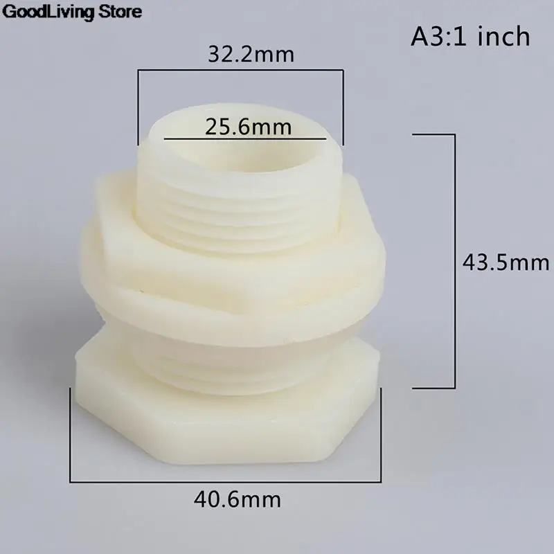 1pc ABS ID 20mm 25mm 32mm 물고기 커넥터 탱크 배수관 액세서리 수족관 조인트 물 파이프 피팅 1/2 인치 3/4 "배수