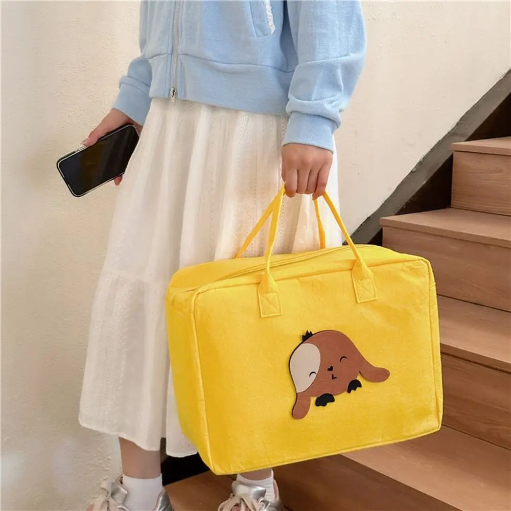 Reusable Felt Travel Bag Fashion Large Capacity Cartoon Tote Bag Storage Bag Shoulder Bag Travel