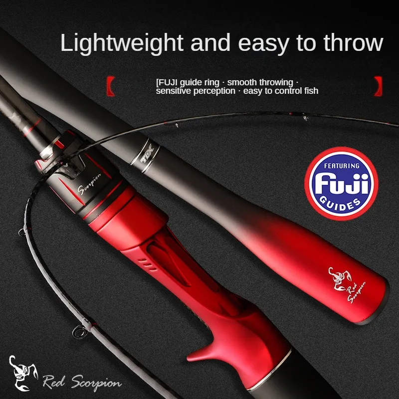 

WinsCraft FUJI Parts Ultralight Lure Fishing Rod 2 Sections Carbon Fiber Casting Spinning Fishing Rod 2.1m2.4m Lure Weight 7-25g