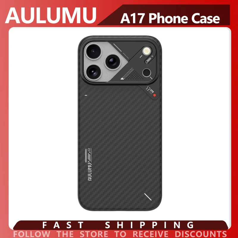 

New AULUMU Naked Phone Case 26g Ultra Thin Aramid Fiber Braided MagSafe Magnetic Phone Case Anti Drop for IPhone 17 Pro/Pro Max