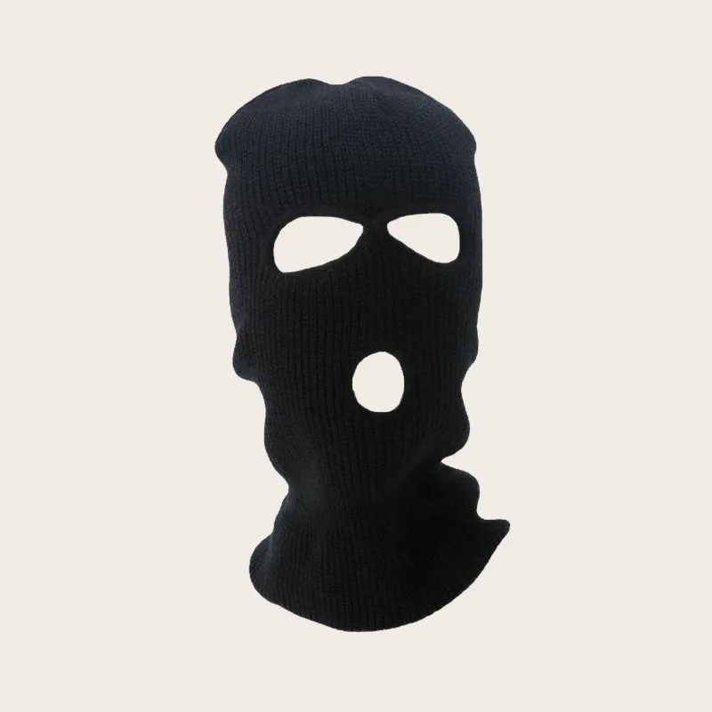 Nieuw Zwart Wit 3 Holes Full Face Ski Masker Bivakmuts Voor Mannen Leger Tactische Cs Winddichte Gebreide Beanies Winter Warm Caps