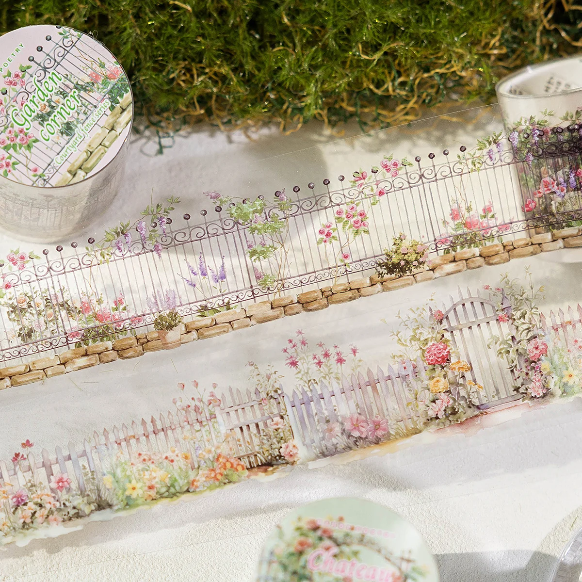 6 rollos de pegatinas decorativas para valla de jardín, cinta adhesiva para manualidades, álbumes de recortes, diarios, álbumes, pegatinas para álbumes de recortes