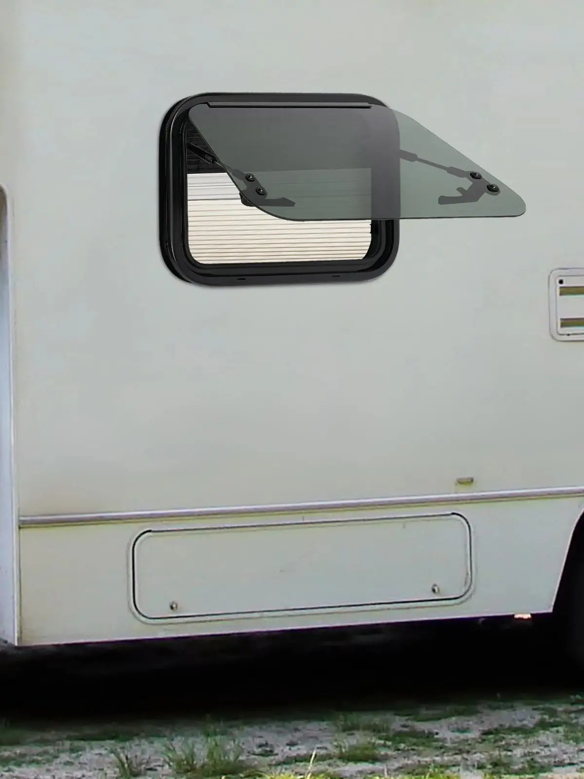 RV-raam met verborgen geplooide schermen, RV-uitduwraam, Windows in meerdere maten voor campers, caravans, campers, verticale aanhangwagens - afbeelding 2