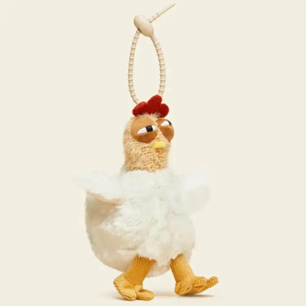 Ciondolo per zaino Portachiavi in gomma di peluche con pollo Portachiavi con bambola di cartone animato Portachiavi con galline Simulazione morbida Portachiavi con animali che dipingono uova Regalo