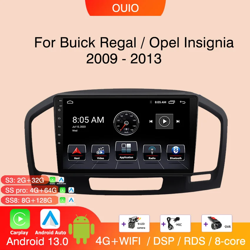 

Android Radio For Buick Regal 2009-2013 Opel Insignia 1 2008-2013 Car stereo Multimedia Player Carplay Auto GPS navigation 2DIN