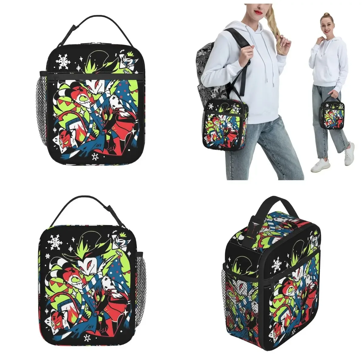 Stolas Blitzo Thermal Insulated Lunch Bag Helluva Cartoon Boss Portable Food Container Bags Cooler Thermal Lunch Boxes