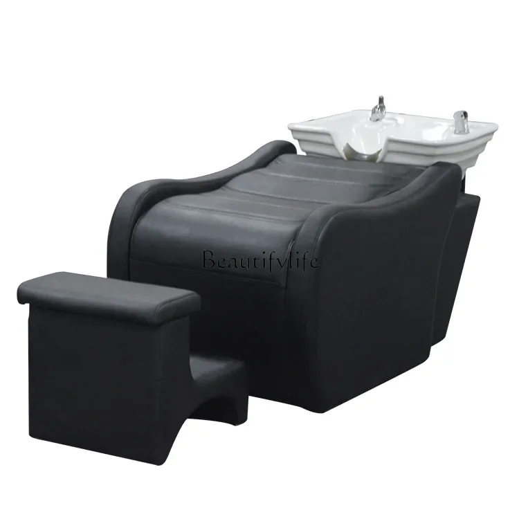 

LX*For Hair Salon Flushing Bed Ceramic Basin Lying Half High-End Shampoo Chair