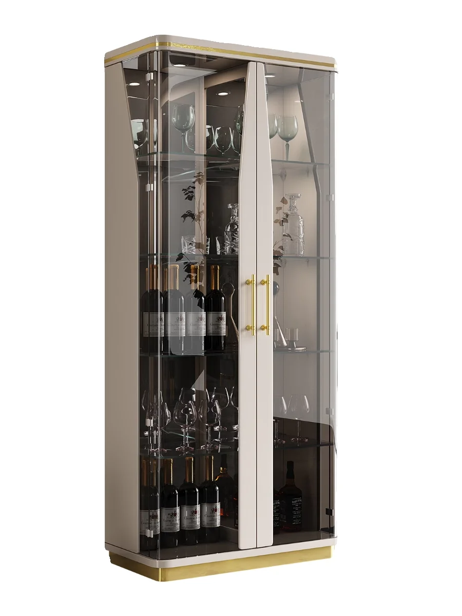 

Affordable Luxury Style Modern Simple Home Living Room Glass Wine Cabinet Transparent