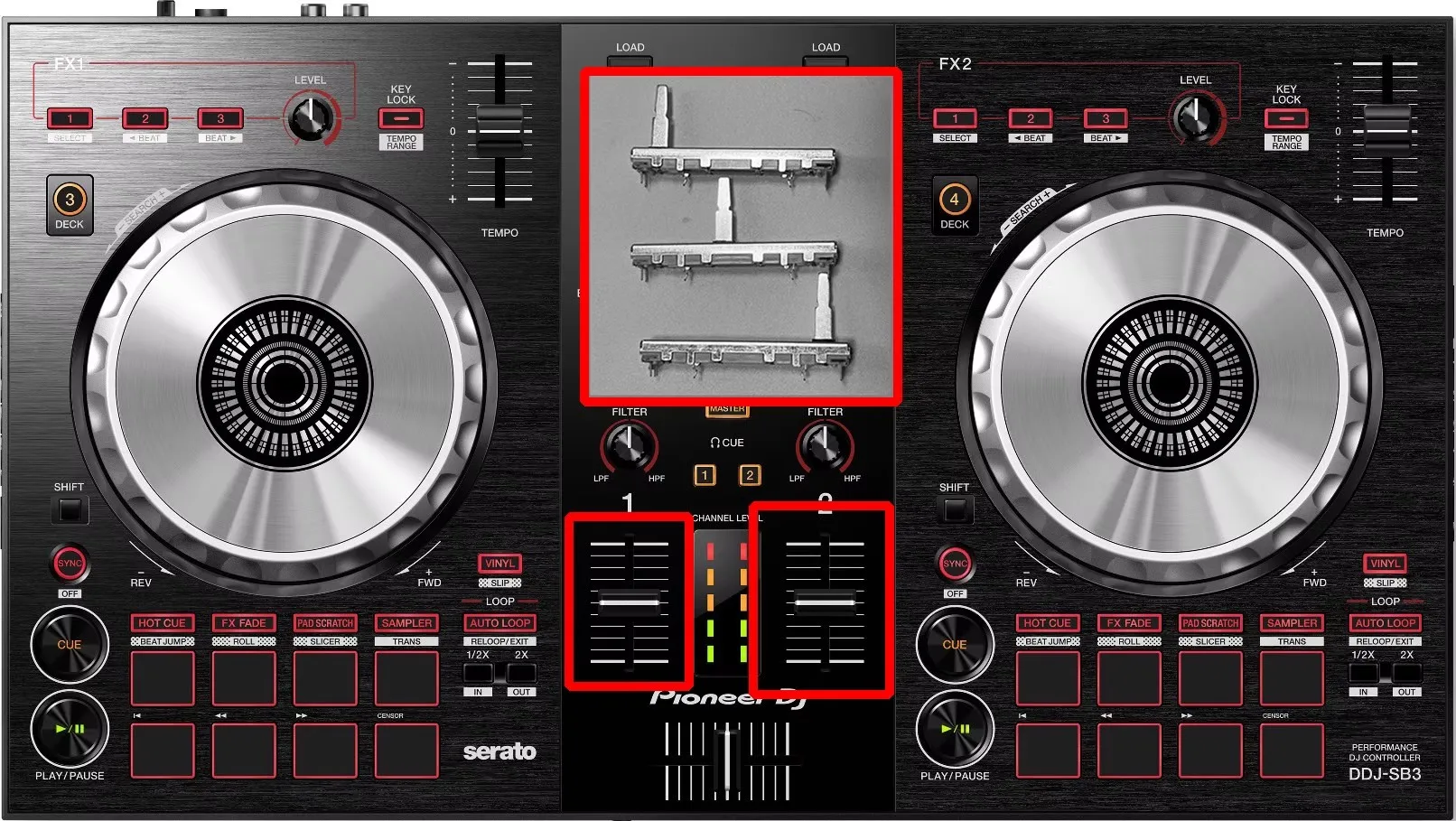 1pcs，Straight slip potentiometer，10KB，6Pin，Pioneer DJ，DDJ-SB DDJ-SB2 DDJ-SB3，Mixing console volume putter