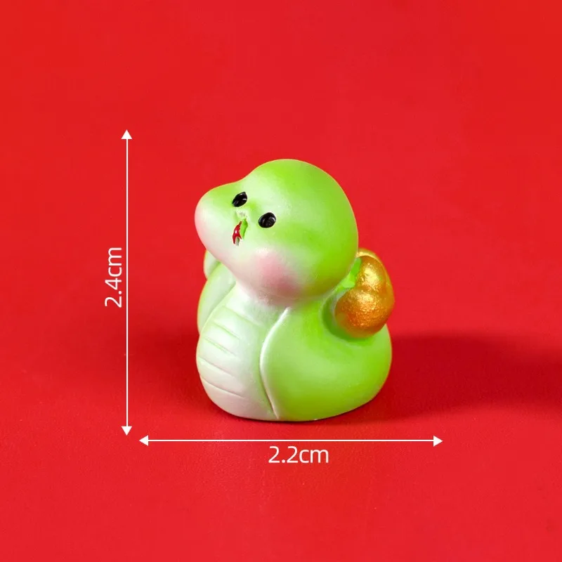 9PCS Chinese Zodiac Snake Figurines Cute Miniature Snake Statue 2025 New Year Eve Party Accessories Ornaments for Car Home Decor