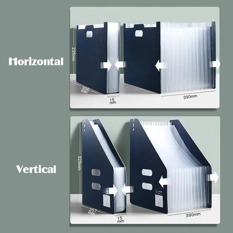 Vertical Organ Pack Examination Paper Storage 13 Pocket A4 Office Expanding File Box Paper Sorting School Document Organiser
