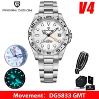 2025 nuevo diseño PAGANI DG5833 reloj de pulsera mecánico automático para hombre zafiro acero inoxidable resistente al agua 10Bar BGW-9 reloj hombre