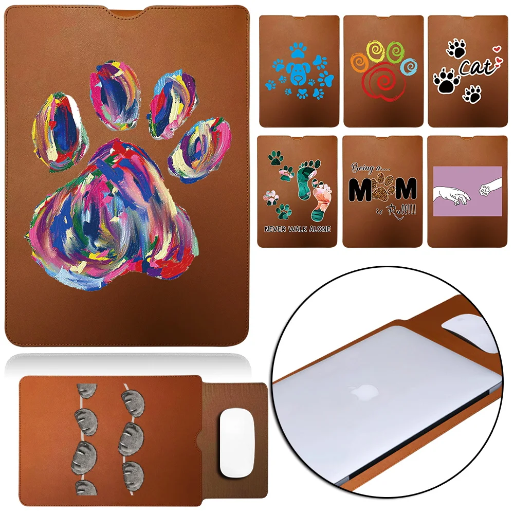 

Laptop Bag 11 12 13 14 15 Inch Portable Briefcase Notebook Sleeve Pouch Foot Prints Pattern Macbook Air 13“ Case PC Accessories