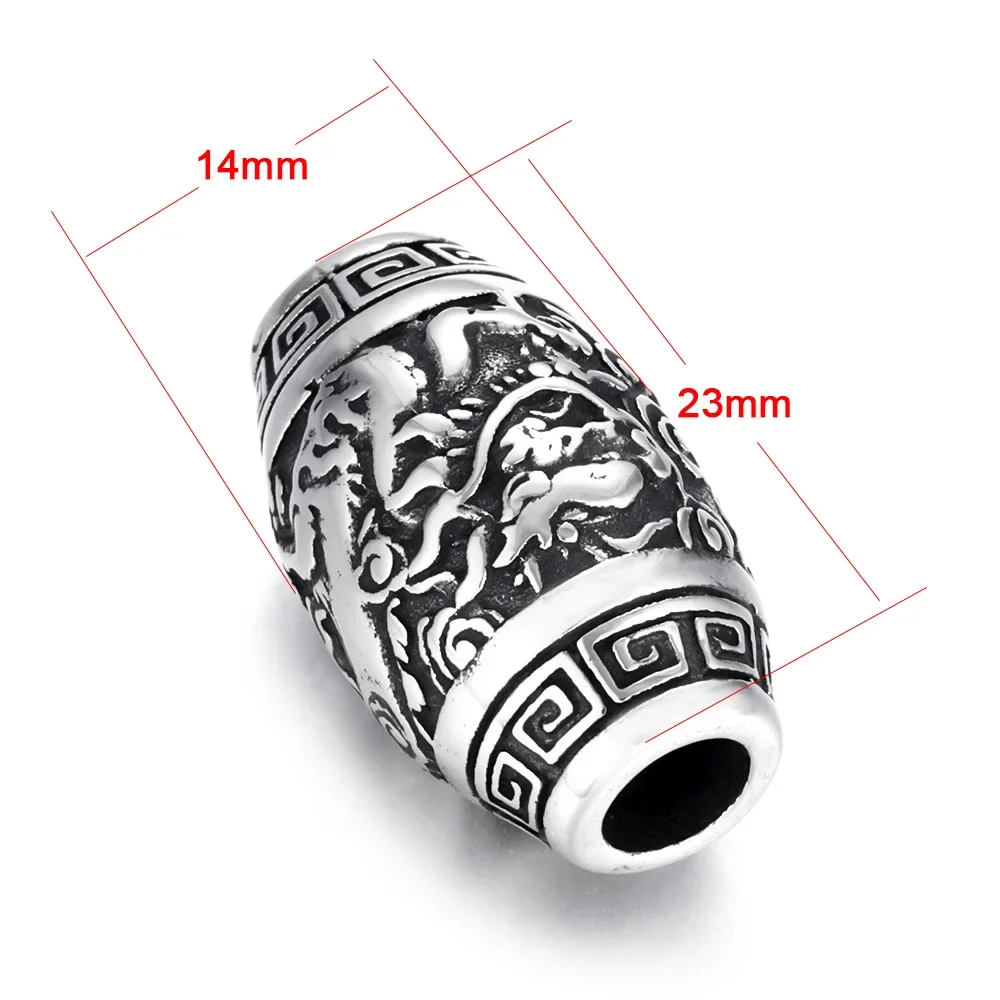 Stainless Steel Paracord Beads Paracord Knife Lanyard Accessories 5mm Hole Beard Bead Metal DIY Jewelry Bracelet Making