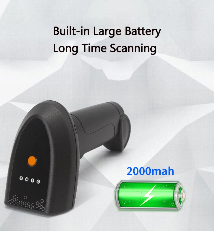 1d/2d handheld qr Code Scanner Wireless or Bluetooth  Barcode Reader Bar Scanner 2D Portable DM code Reader