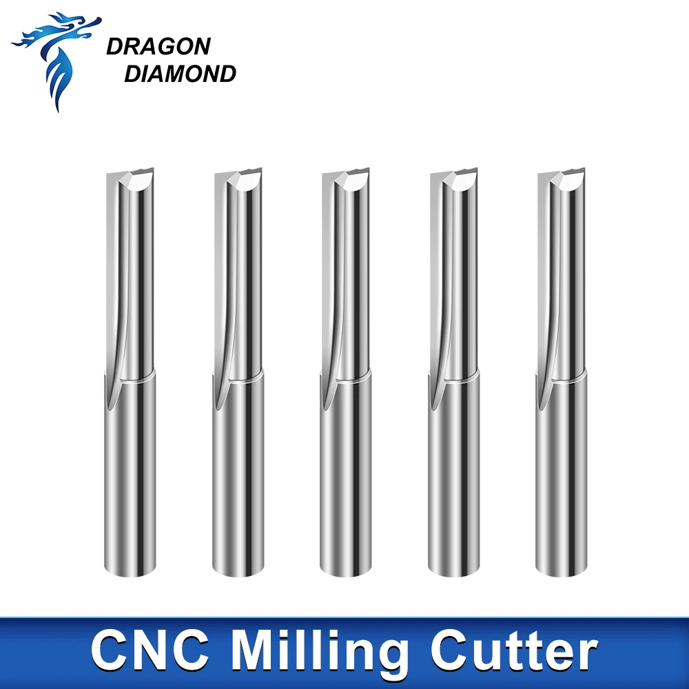 Straight Milling Cutter 3.175 6 8mm Shank 2 Flute Carbide End Mill CNC Router for Woodworking Tools Engraving Bit Slot
