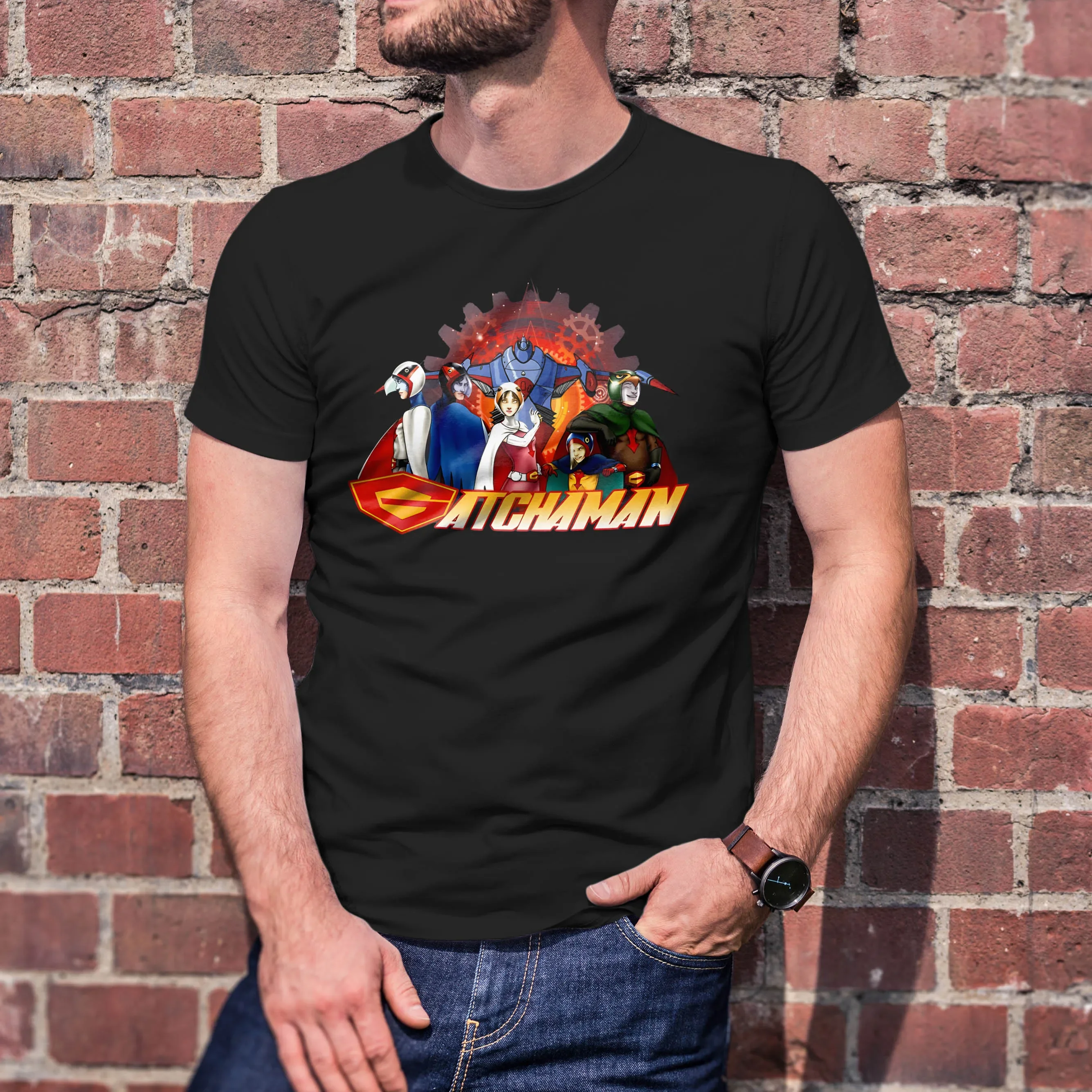 

Футболка Gatchaman «Битва планетов» с графикой «Битва планетов» Винтажная хлопковая одежда унисекс с круглым вырезом и короткими рукавами