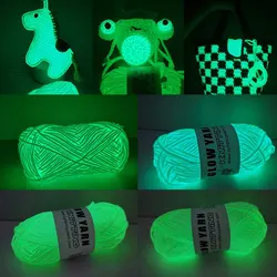 Novel Functional Yarn Glow In The Dark Polyester Luminous Chunky Yarn for Hand Knitting Carpet Sweater Hat In Dark Yarn