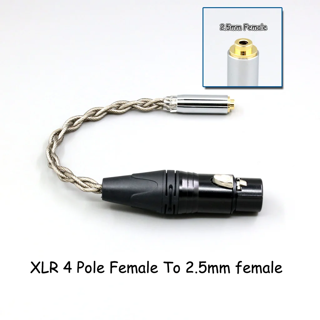 99 % reines Silber + Graphen versilbertes Schild-Kopfhörerkabel für 4,4 mm, 3,5 mm, 2,5 mm XLR 6,35 mm Stecker auf Buchse, Adapter-Konverter – Detail 28