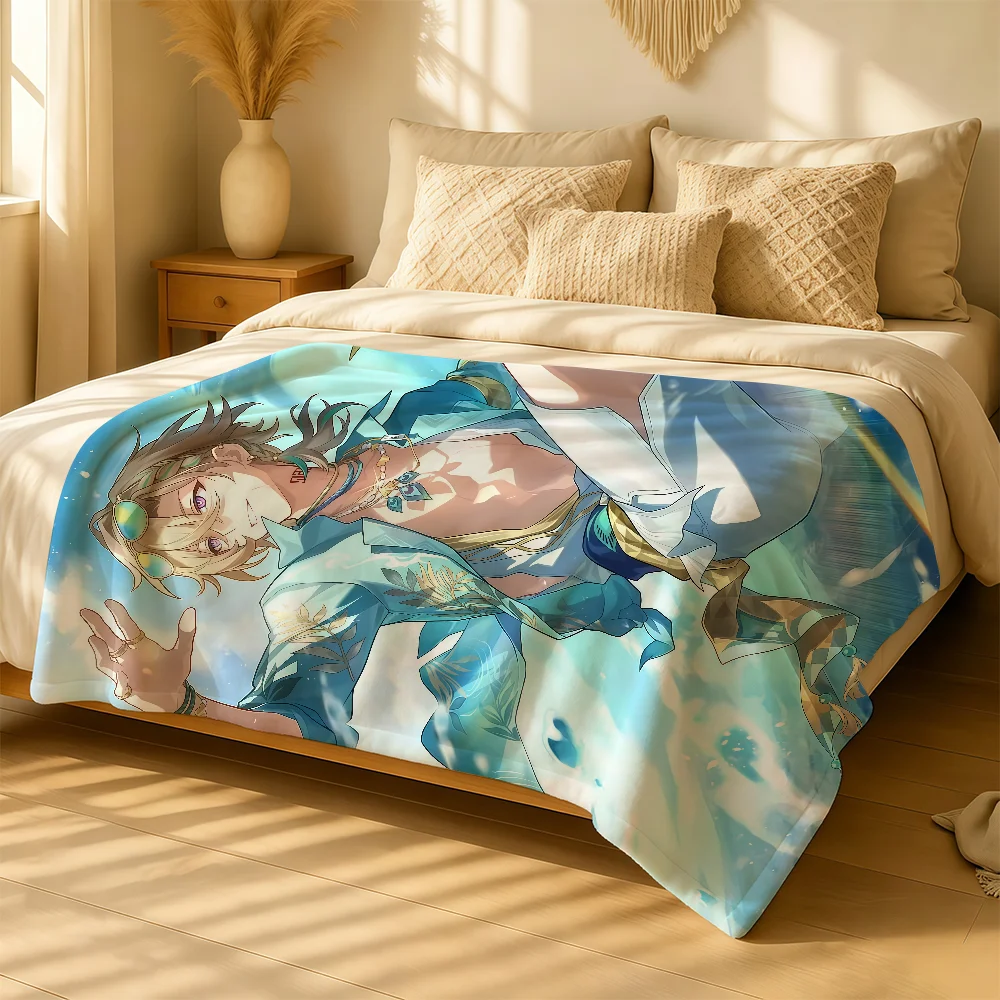 Aventurine Honkai Star Rail Blanket For Plush Throw Soft Warm Knee For Bedroom Living Room Bed Sofa Camping Picnic Office Gift