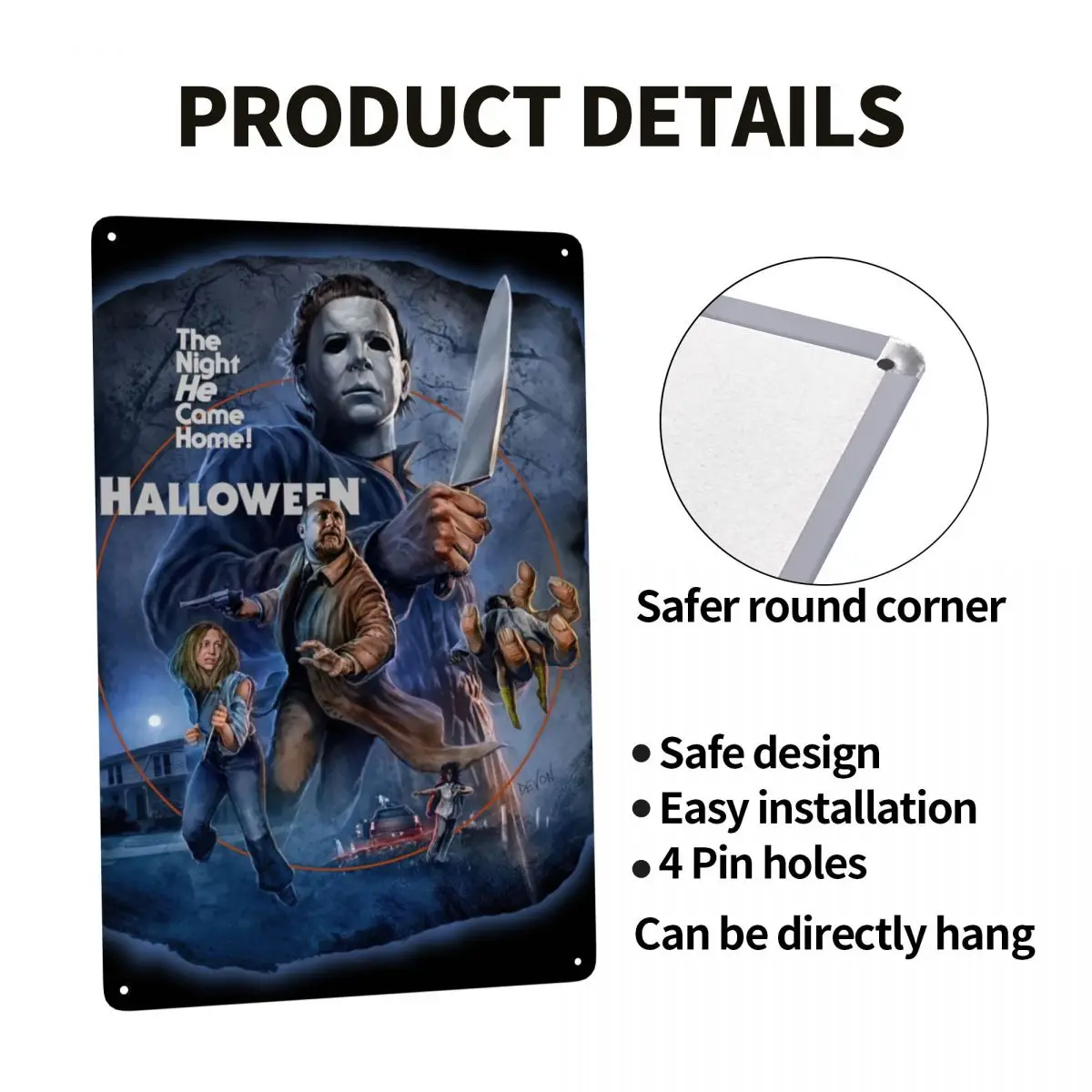 مايكل مايرز هالوين فيلم الرعب القاتل التسلسلي علامة معدنية القصدير علامات الزخرفية لويحات الحانات نادي رجل الكهف بار جدار ديكور فني #4