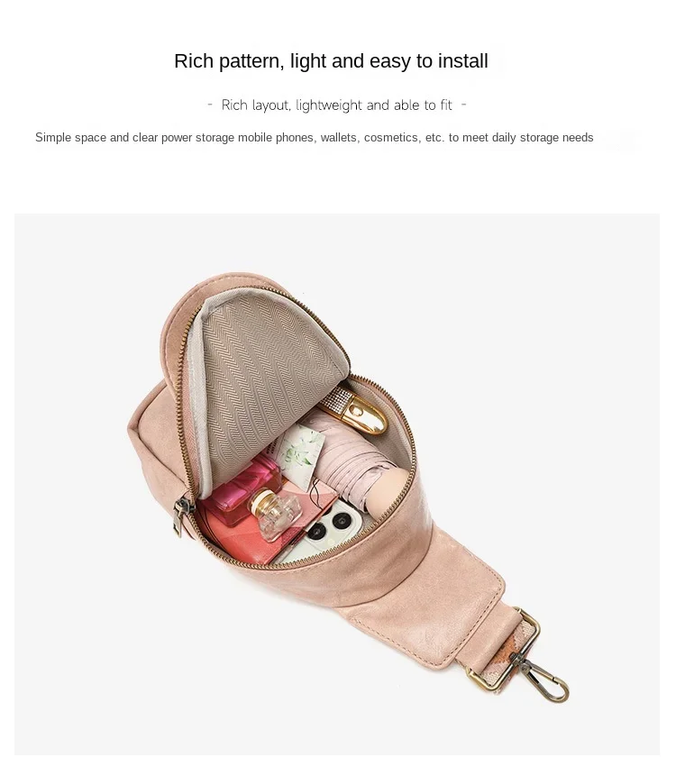 Explosive trend chest bag fashion casual cross-body bag 2023 new wide shoulder strap simple shoulder bag women