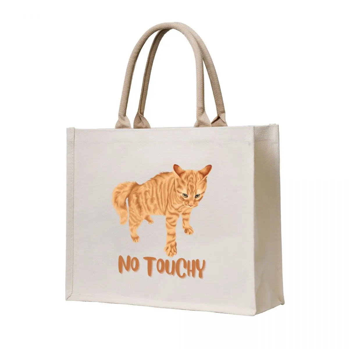 

No Touchy Ginger Cat Tote Bag large size bags Shopper personalized tote bag Big bag