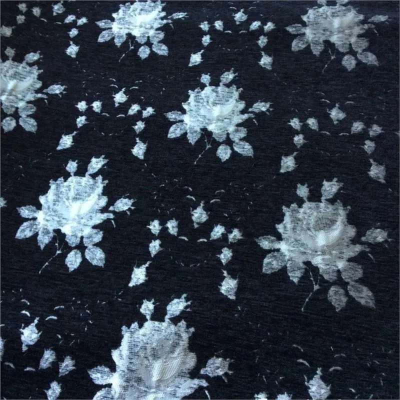 Rose flower jacquard fabric dark for men's suits women's skirts and bags