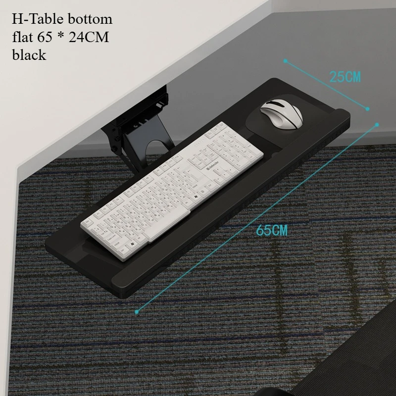 Ergonomic 360° Rotatable Under Desk Keyboard Tray Multi-Angle Adjustable Keyboard Holder