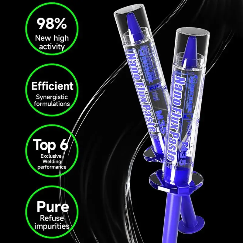 MECHANIC M35 Lead-Free Syringe Solder Transparent Paste No-clean Flux 3pcs Needles for Phone Motherboard PCB BGA Repair Welding