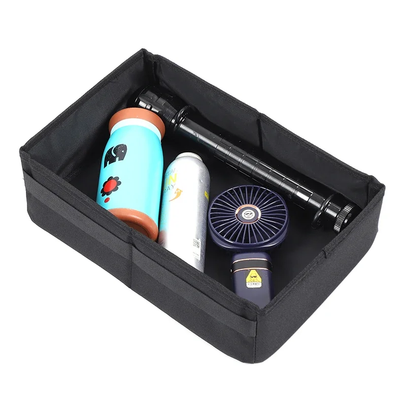 For Fiat 500 2023 Oxford Cloth Black Car rear seat bottom storage box car interior modification accessories 1Pcs