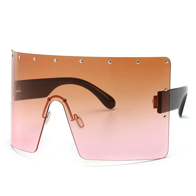 

New Large Rim Sunglasses European and American Internet Hot Fashion One-Piece Wind Glasses Colorful Frame Women's Sunglasses