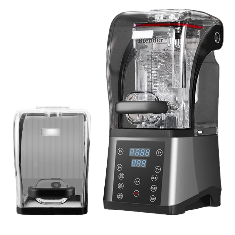 High-capacity Ice Machine Fruit Mixer Machine  220V Smart Screen Smoothie Blender With a Soundproof Cover for Commercial Use