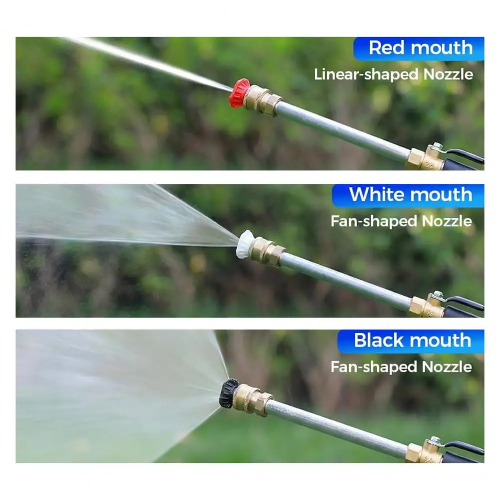 Multi Spray Nozzle Nozzle Power Washer with 3 Interchangeable High-pressure Nozzles Quick-connect Garden Hose Wand for Outdoor