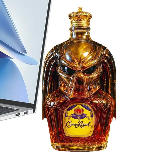 Botella De Licor De Vidrio Con Diseño 3D - 300ml, Tapa Hermética | Para Almacenamiento O Decoración