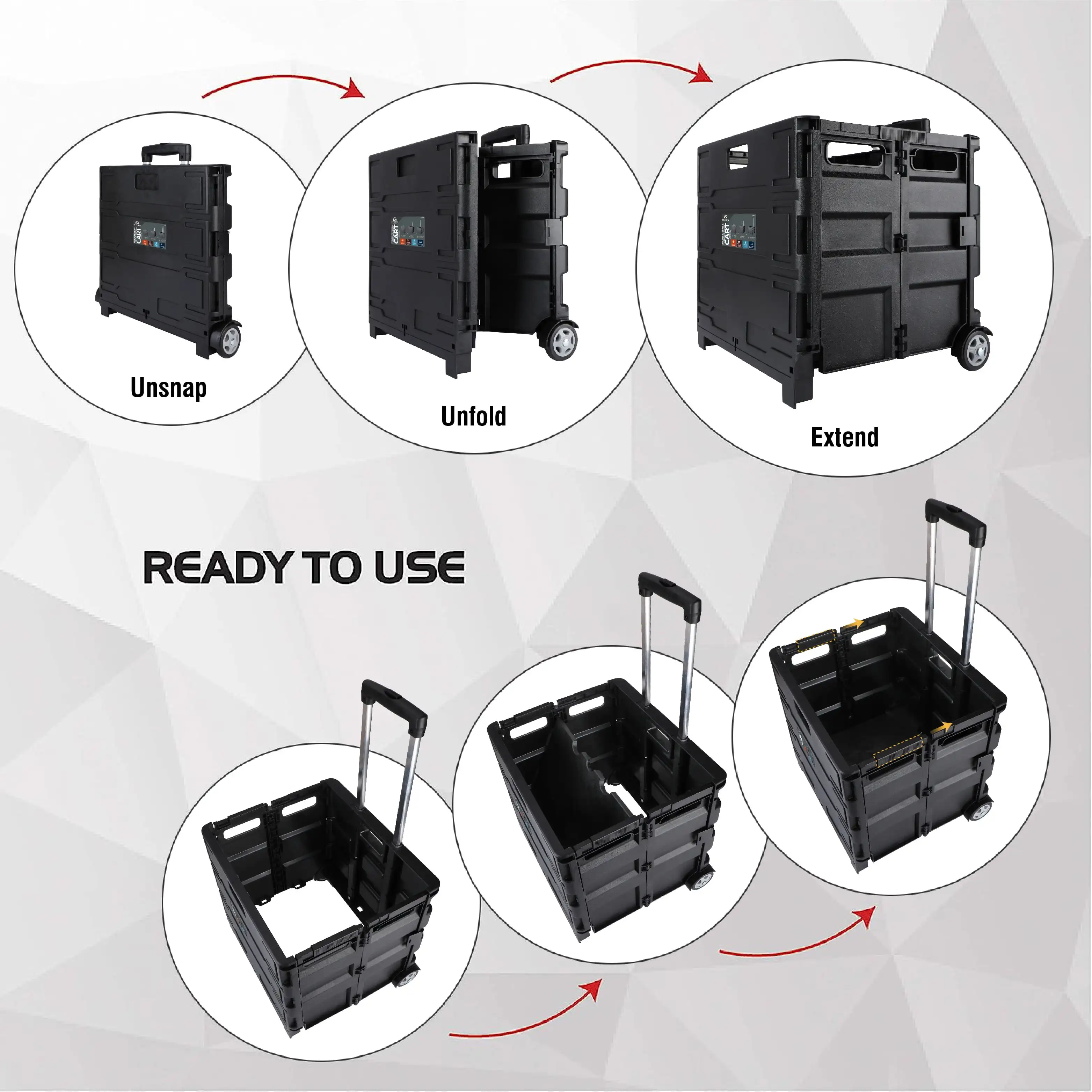 Складная универсальная тележка Olympia Tools, портативный ящик на колесиках, ручная тележка, тележка для покупок, складной ящик для инструментов