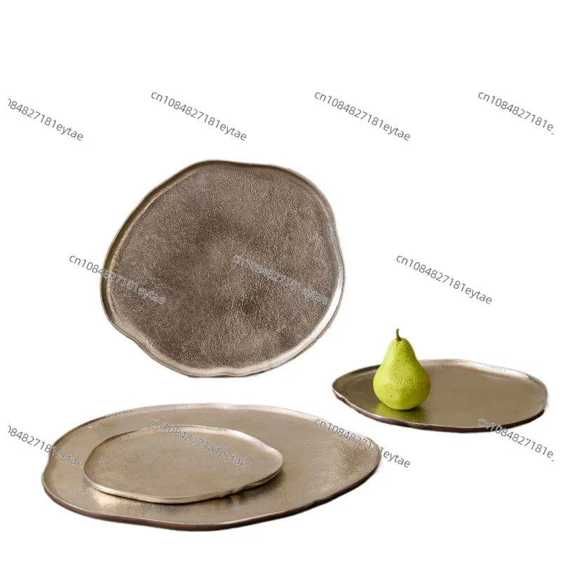 Indian Import Aluminum Silver Irregular Shallow Fruit Bowl Nut Snack Storage Tray Tea Plate Home Decor
