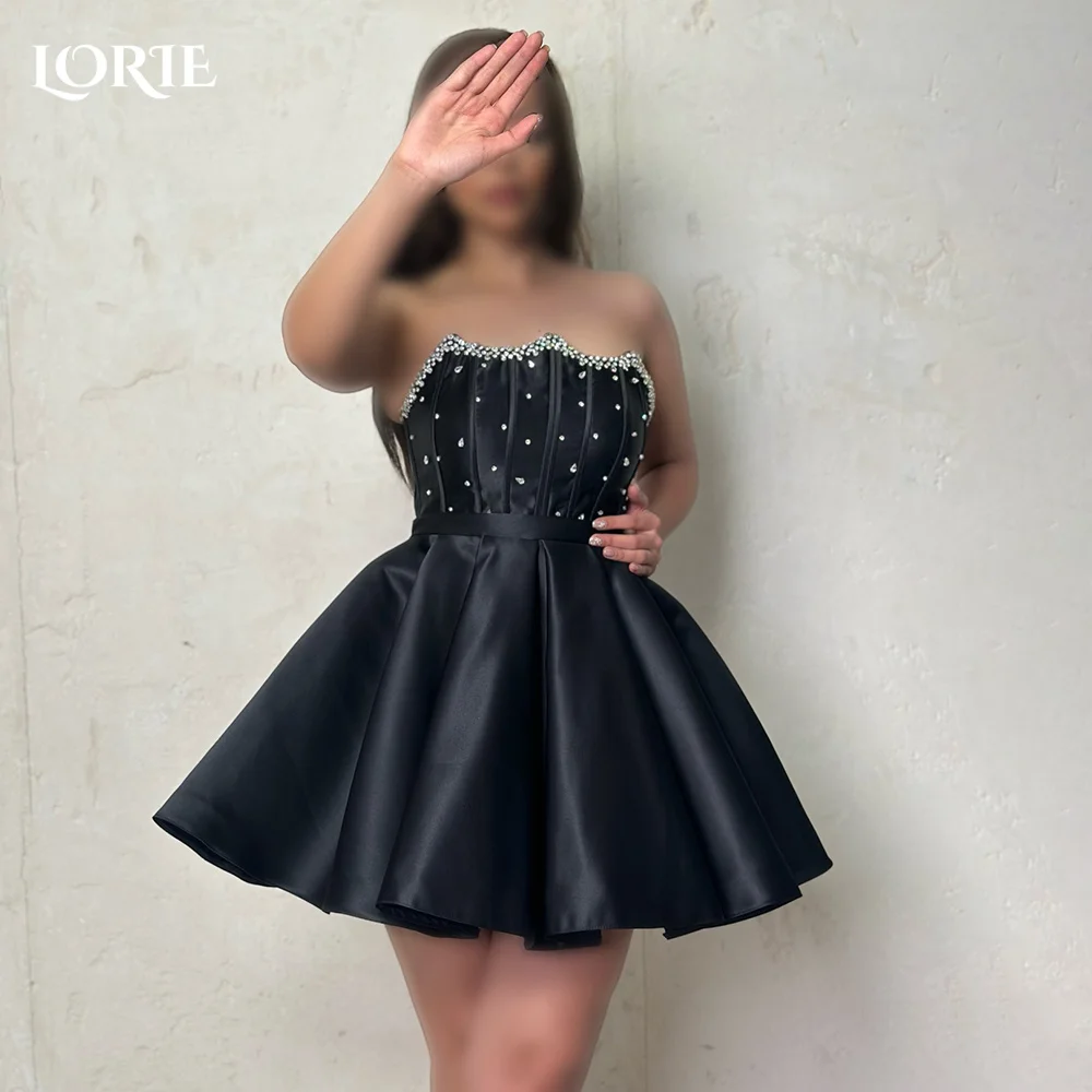 LORIE Mini Evening Dress Saudi Party Dress Prom Dress Sparkly A-line Stone Shiny Princess Prom Dress Caocktail Dress  Customized