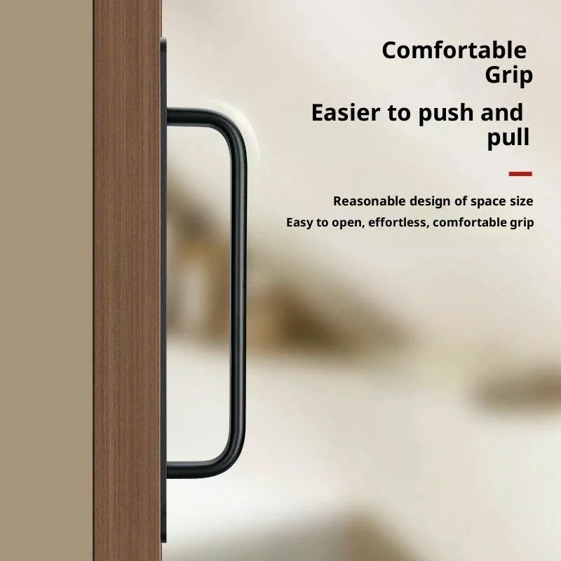 Aluminum Alloy Drill-free Handle Glass Sliding Door Window Drawer Wardrobe Push-pull Bathroom Sticker Door Handles