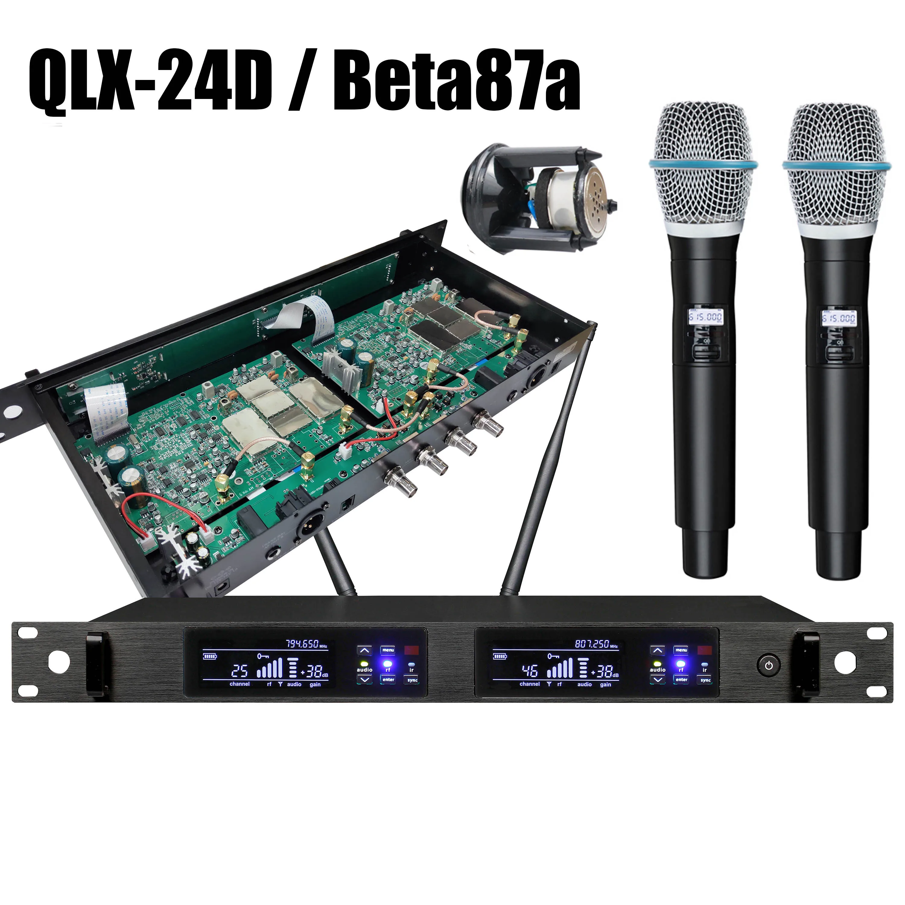 LCZ AUDIO QLX-24D Beta87a Condenser Microfones Dynamic Beta58 Mic  KSM9HS Professional Microphone Antenna BNC 12V Output