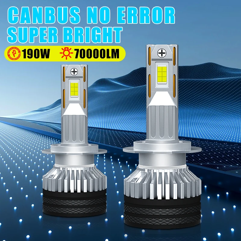 Carsnake H7 LED Canbus No Error 190W 6000K 70000Lm H1 H4 H8 H9 H11 Car Headlight Bulbs 9005 HB3 9006 HB4 9012 HIR2 Auto Lamps