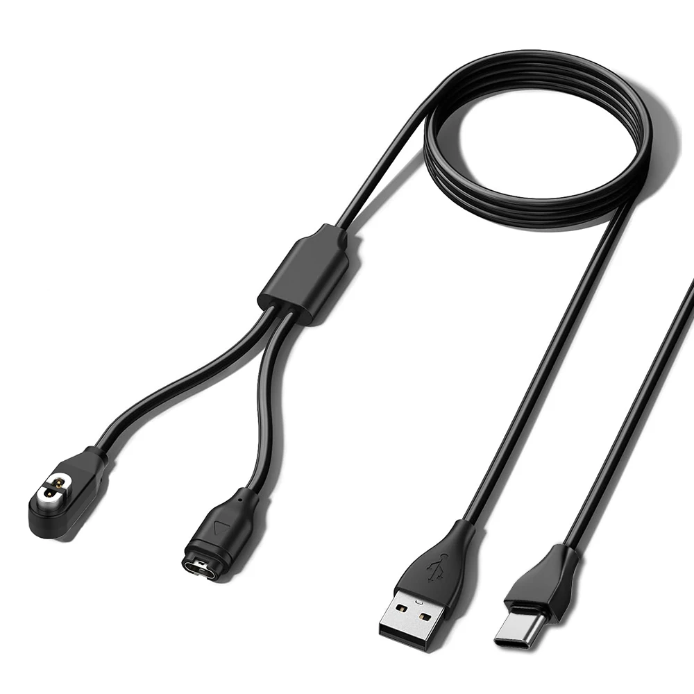 

Зарядный кабель 2-в-1 длиной 1 м для гарнитур Shokz OpenRun/Aeropex/OpenComm и серии Garmin Vivoactive Fenix Forerunner и многого другого