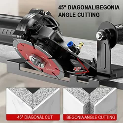 45° Angle Grinder Chamfering Bracket Cutting Tile Chamfering Tool with Dust Cover Non-slip Handle for Tile/Wood/Stone Cutting