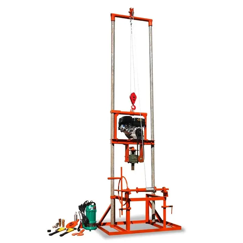 Customized Compact Portable Water Well Drilling Rig - 80m Petrol Lightweight Mini Manual Drilling Machine