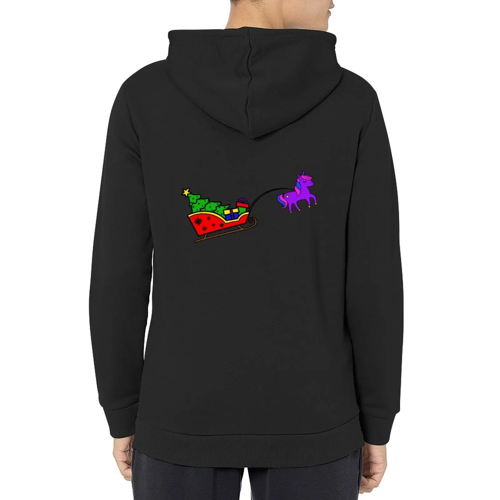 

Bisexual Unicorn Christmas Sleigh Hoodie korean clothes men's autumn clothes men's clothes hooded shirt big size hoodie