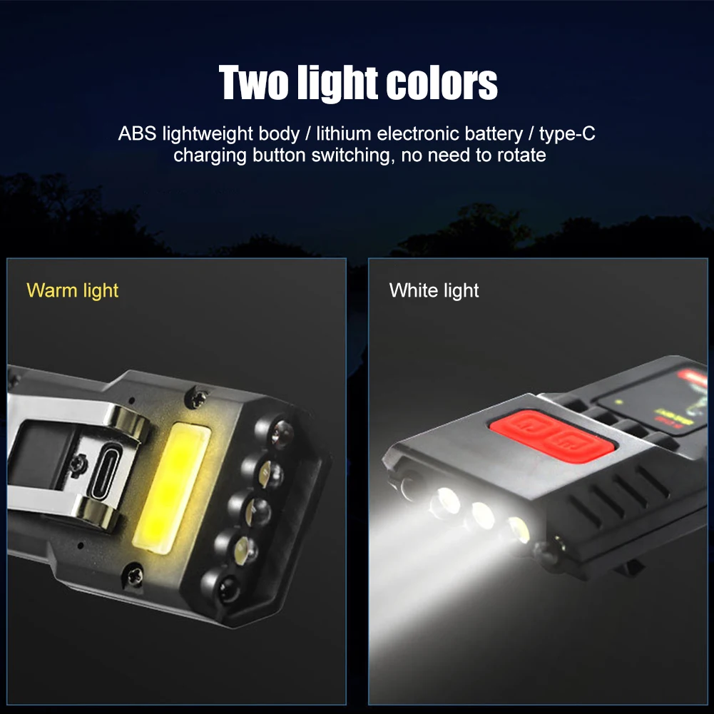 Ultra Bright Mini Hat Clip Flashlight Motion Sensor Mini Caps Light Headlamp USB Charging 180mAh for Outdoor Camping Fishing