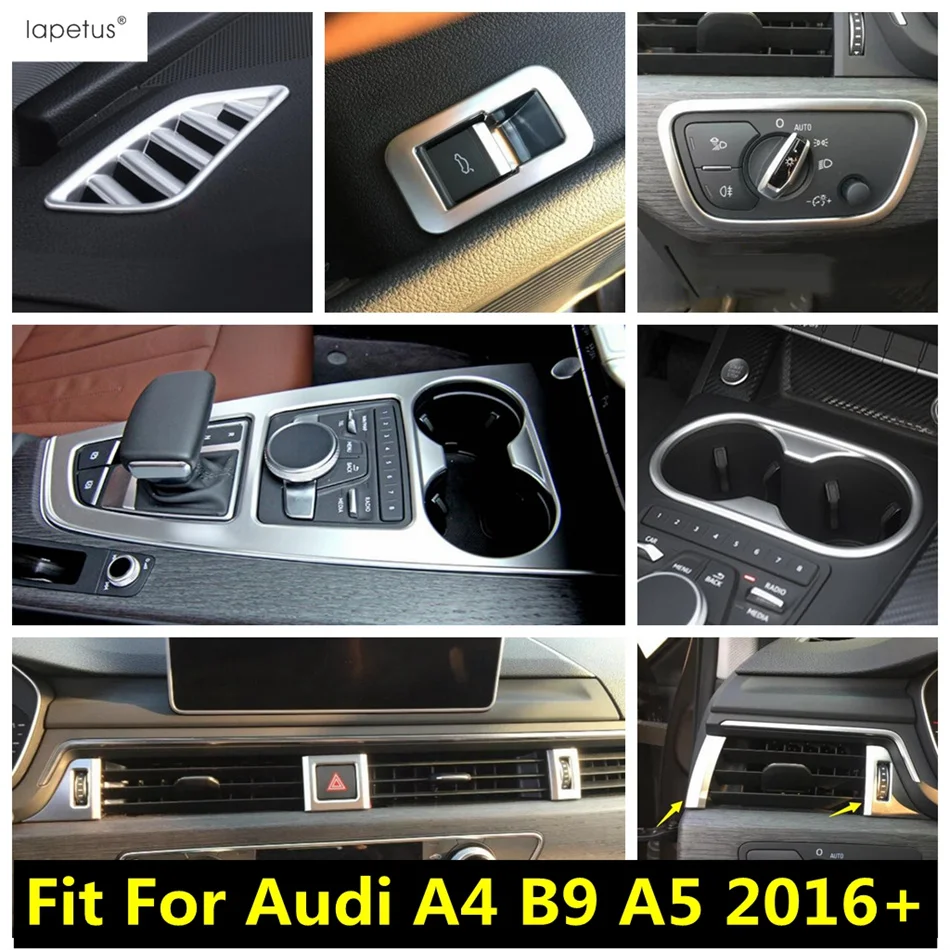 

Dashboard Air AC Conditioning Vent / Gear Shift Water Cup Panel Cover Trim For Audi A4 B9 / A5 2016 - 2023 Accessories Interior