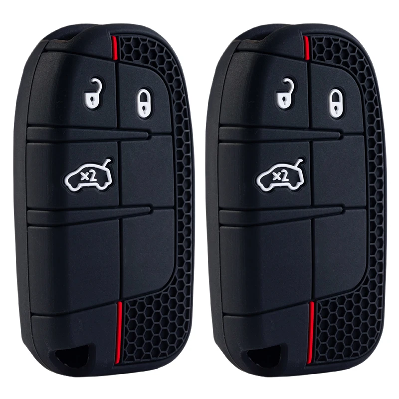 Silikon-Fernbedienungs-Schlüsselhülle für Jeep Grand Cherokee Renegade, für Dodge Charger Challenger Durango Journey, für Fiat.