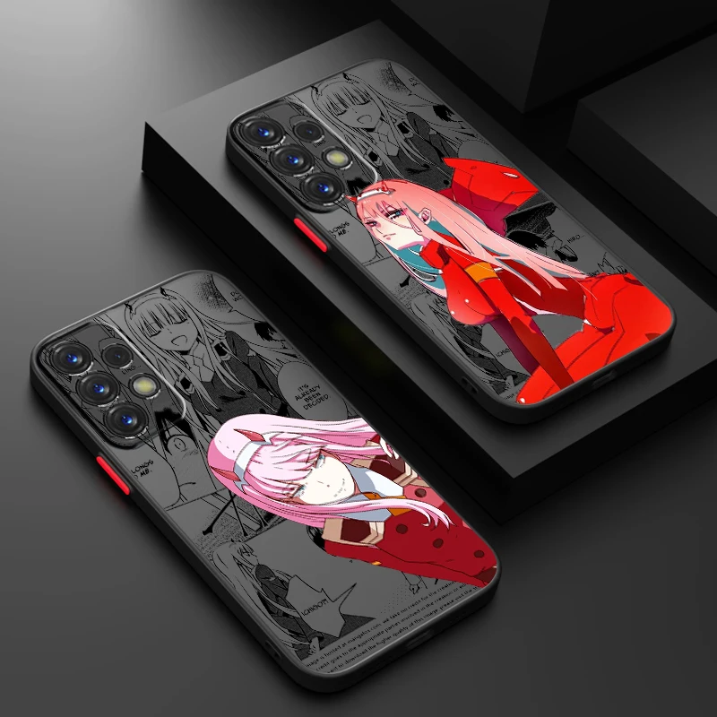 Darling In The Franxx Comics Frosted Translucent For Samsung Galaxy S24 S23 S22 S21 S20 FE S10 S9 S8 Plus Ultra Pro 5G Back